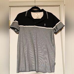 Elegant Black and Gray Polo Shirt